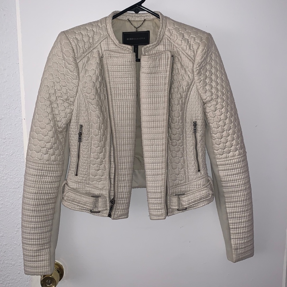 Bcbg quilted motto jacket